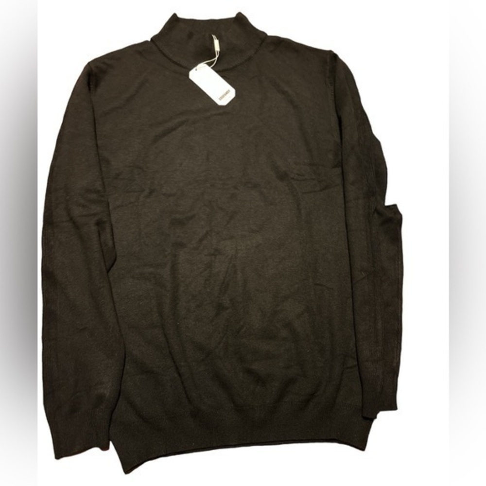 COOFANDY Men's Slim Fit Mock Turtleneck Pullover Sweater Black - Large